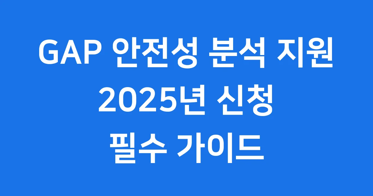 GAP 안전성 분석 지원 핵심 내용 알아보기