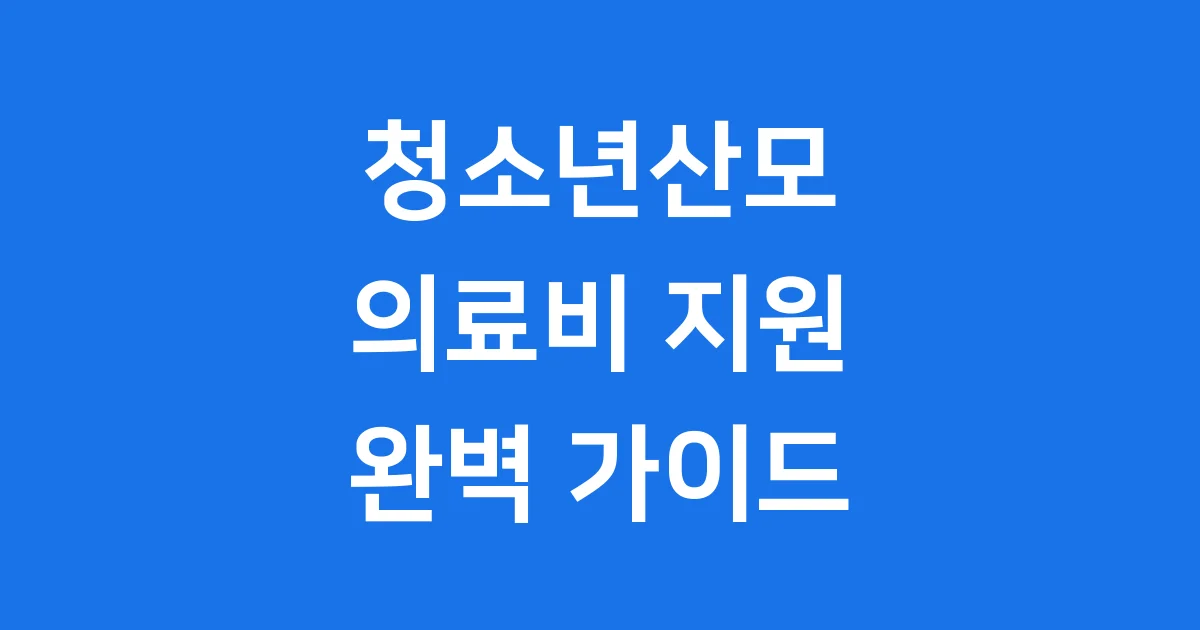 청소년산모 임신·출산 의료비 지원