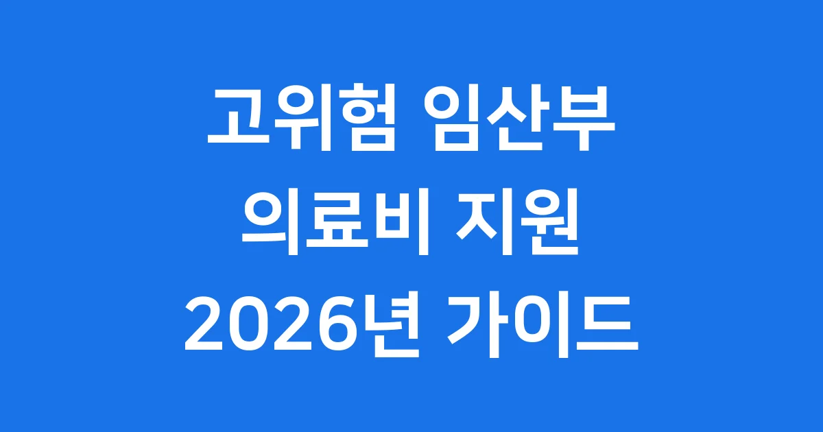 고위험 임산부 의료비 지원