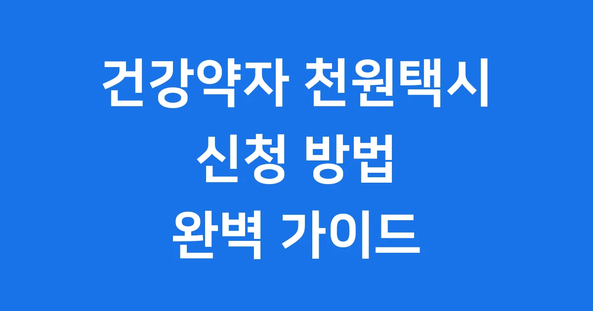 건강 약자를 위한 천원택시