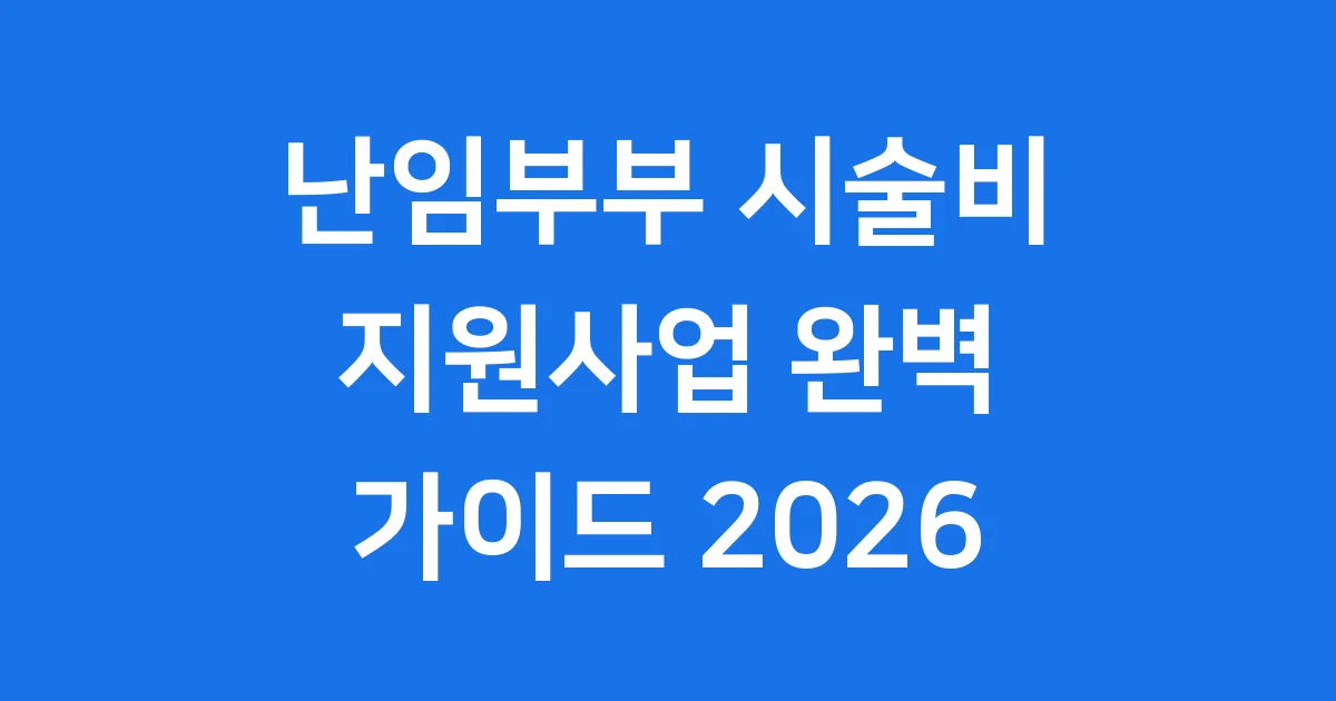 난임부부 시술비 지원