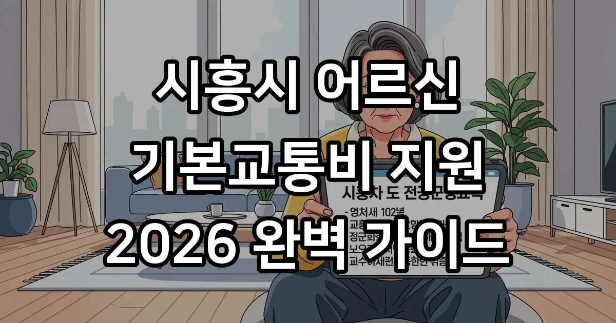 시흥시 어르신 기본교통비 2026년 신청방법 자격요건
