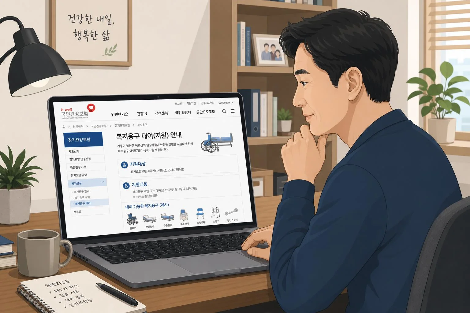 국민건강보험공단 및 공적급여를 통한 보조기기 대여 지원
