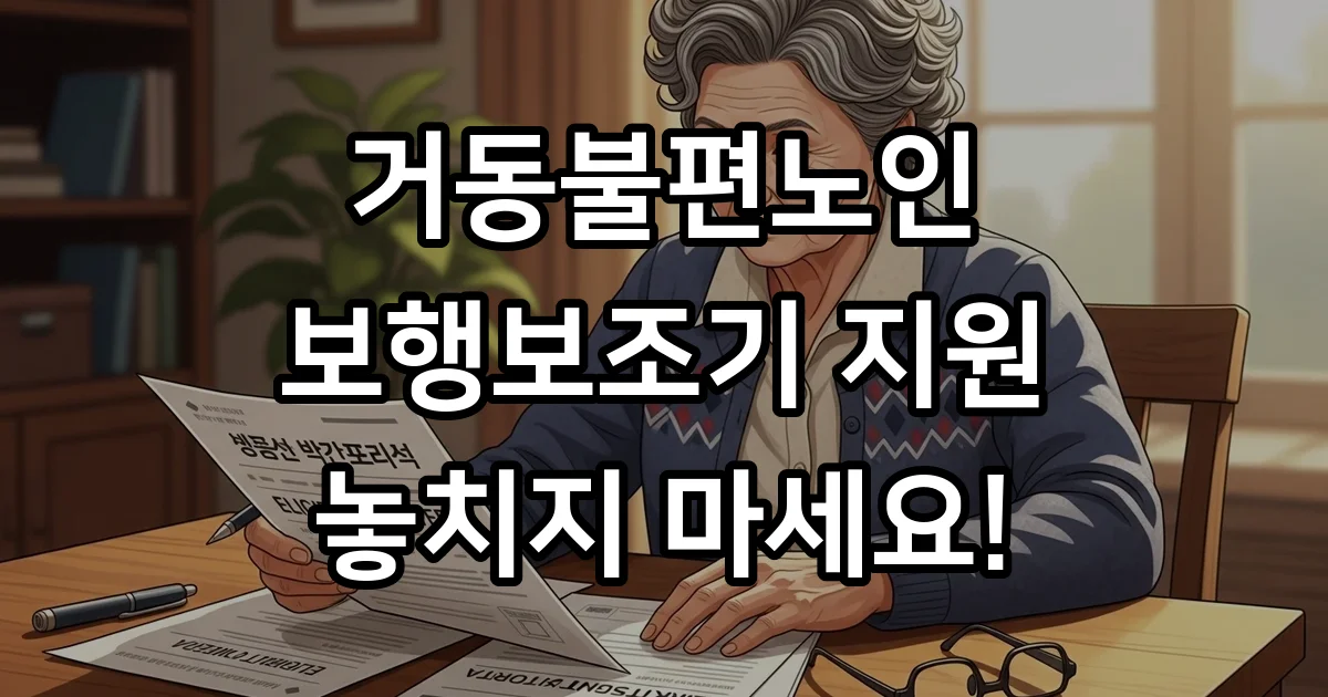 거동불편노인 보행보조기 지원 신청방법 자격 거동불편노인 보행보조기 지원 신청방법 자격