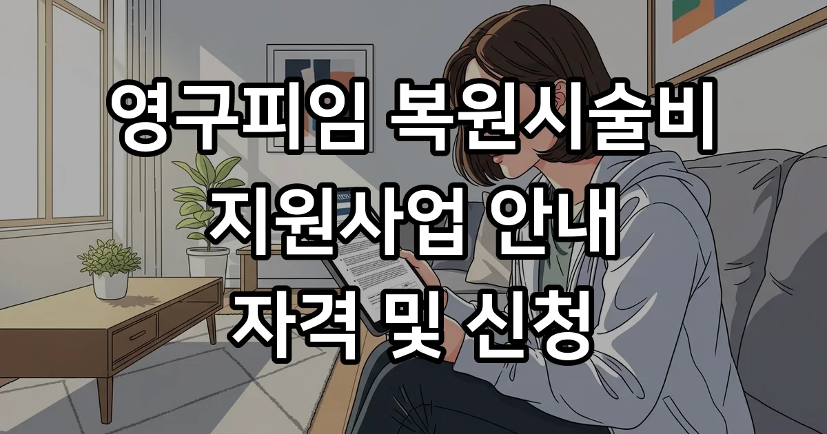 영구피임 복원시술비 지원 신청방법 자격요건