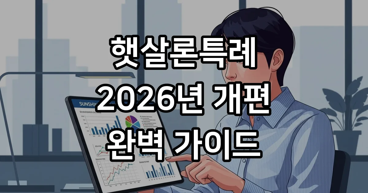 햇살론특례 신청자격 2026년 대출조건 총정리