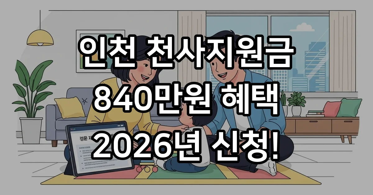 인천 천사지원금 2026년 신청방법 자격조건 인천 천사지원금 2026년 신청방법 자격조건