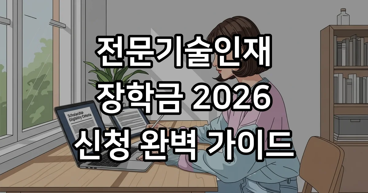 전문기술인재 장학금 2026년 신청방법 자격요건 전문기술인재 장학금 2026년 신청방법 자격요건