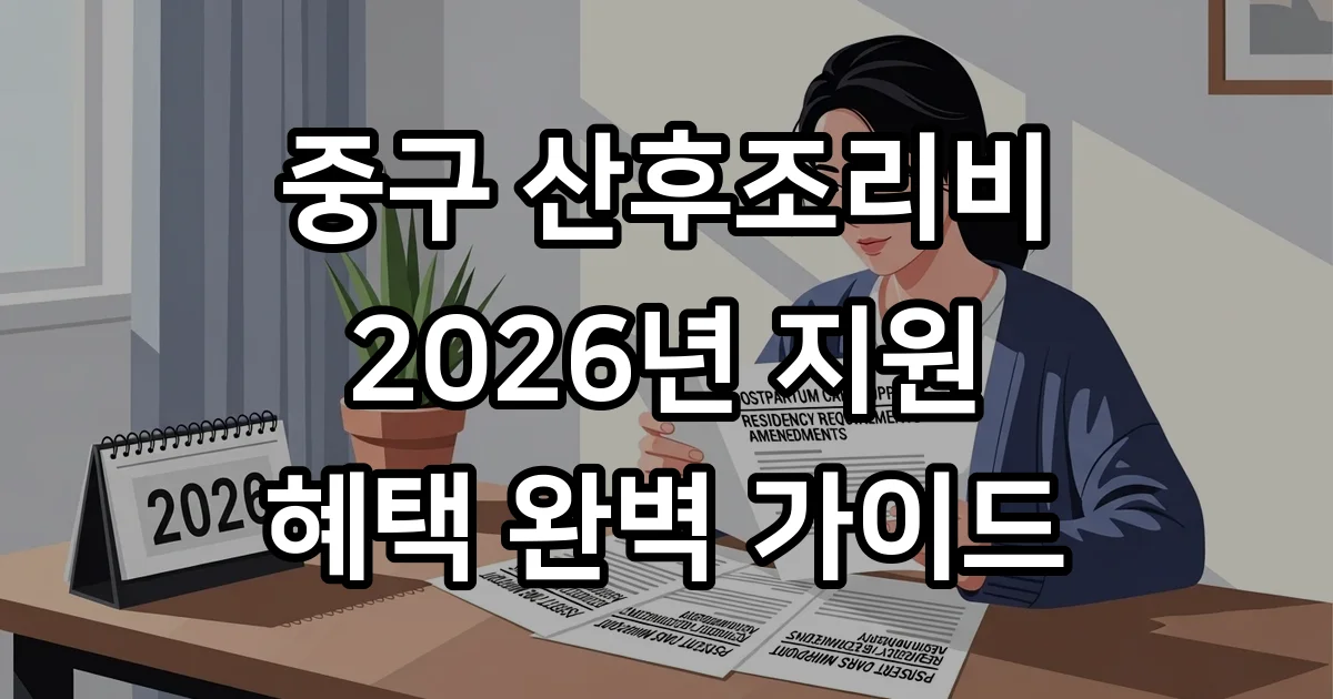 중구 산후조리비용 지원 2026년 신청방법 자격조건 중구 산후조리비용 지원 2026년 신청방법 자격조건